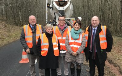 Les membres du bureau en réunion de suivi chez Val de Loire Fibre.